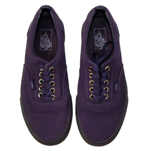 Vans Purple Sneakers Men's Size 8 Shoes Purple Canvas Gold Eyelets Skateboard - Picture 3 of 11